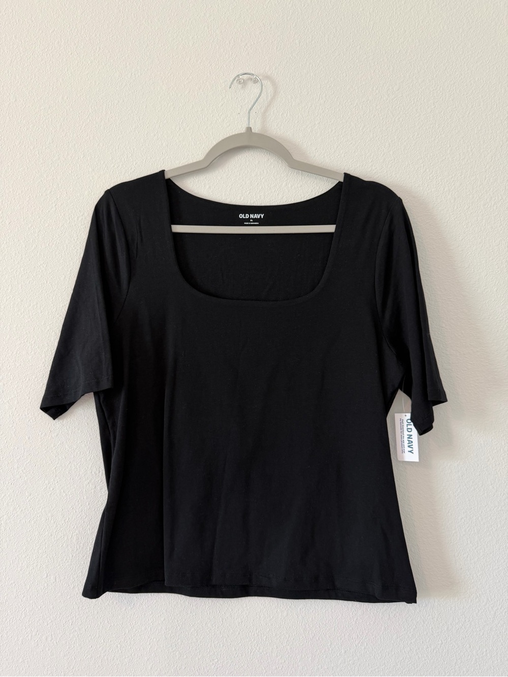 NWT Old Navy Black Square Neck Short Sleeve Top